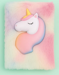 Cartoon Design Diary for Girls, 3D Squishy fur diary
