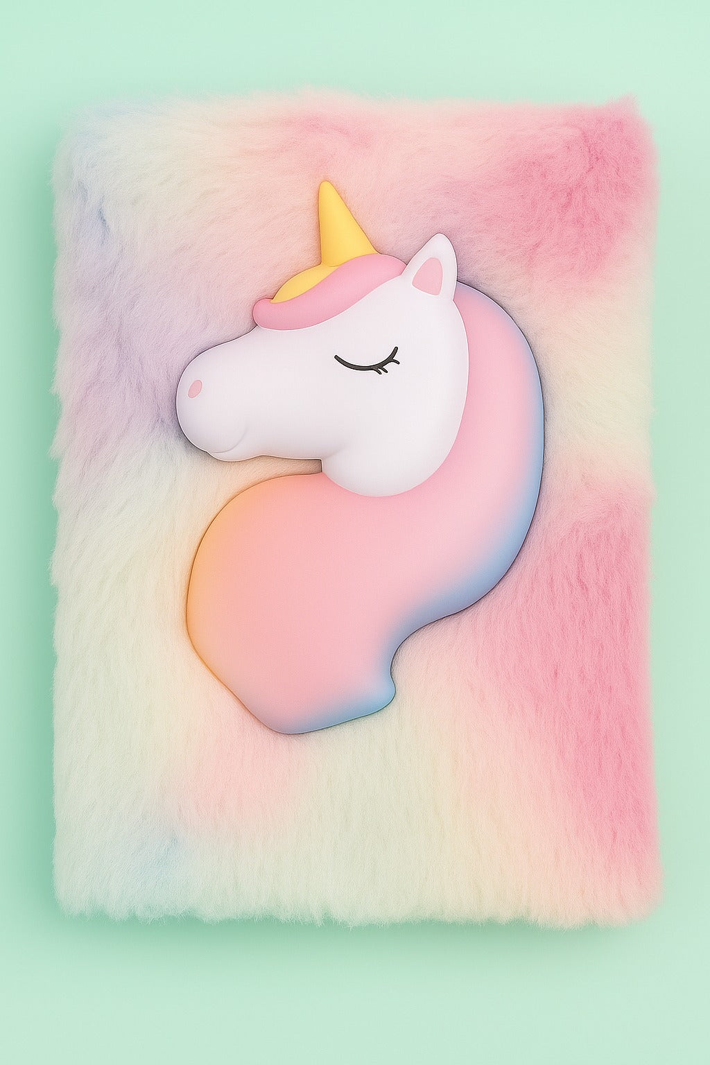 Cartoon Design Diary for Girls, 3D Squishy fur diary