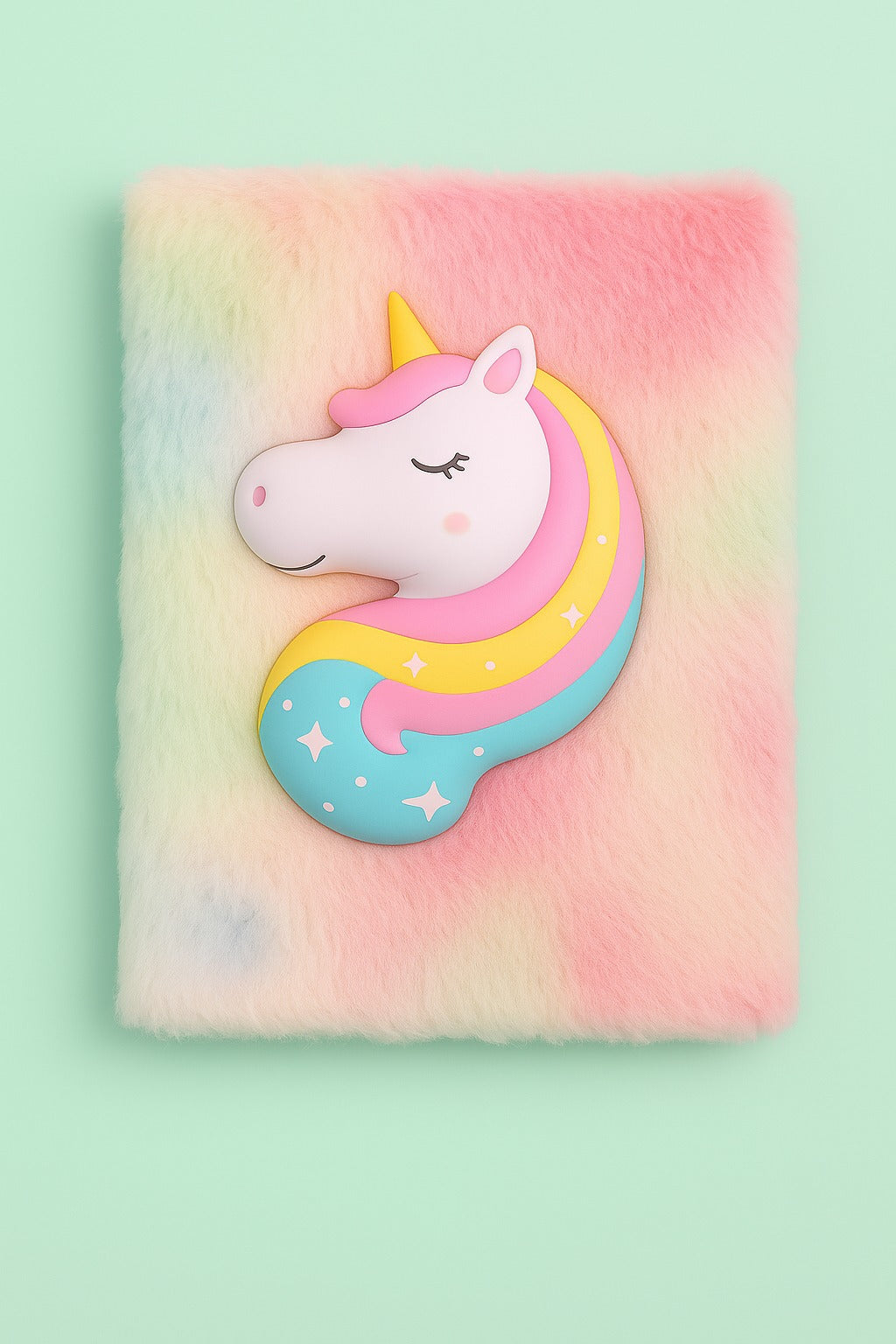 Cartoon Design Diary for Girls, 3D Squishy fur diary