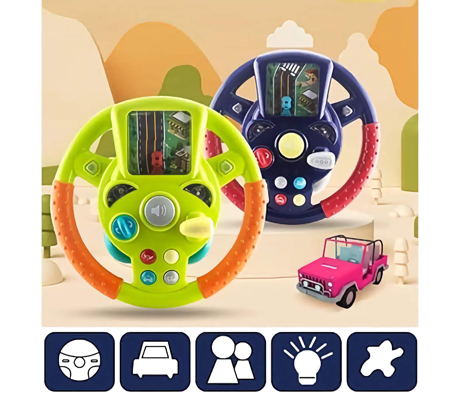 Little Driver Steering Wheel Toy with Music, Games & Vehicle Sounds