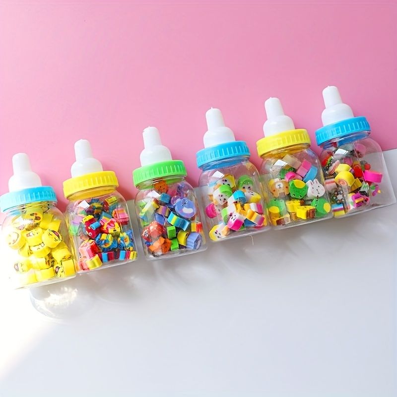 Mini Erasers in Baby Bottle Containers(SET OF 4)
