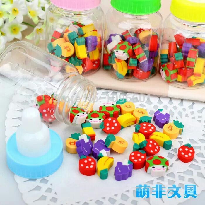 Mini Erasers in Baby Bottle Containers(SET OF 4)