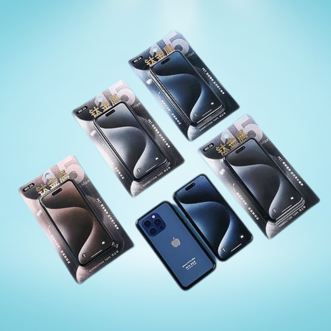 Smartphones in packaging on a gradient blue background