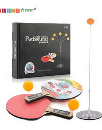 Table Tennis Rebound Trainer Toys with Rackets and Balls Base (Multicolour)
