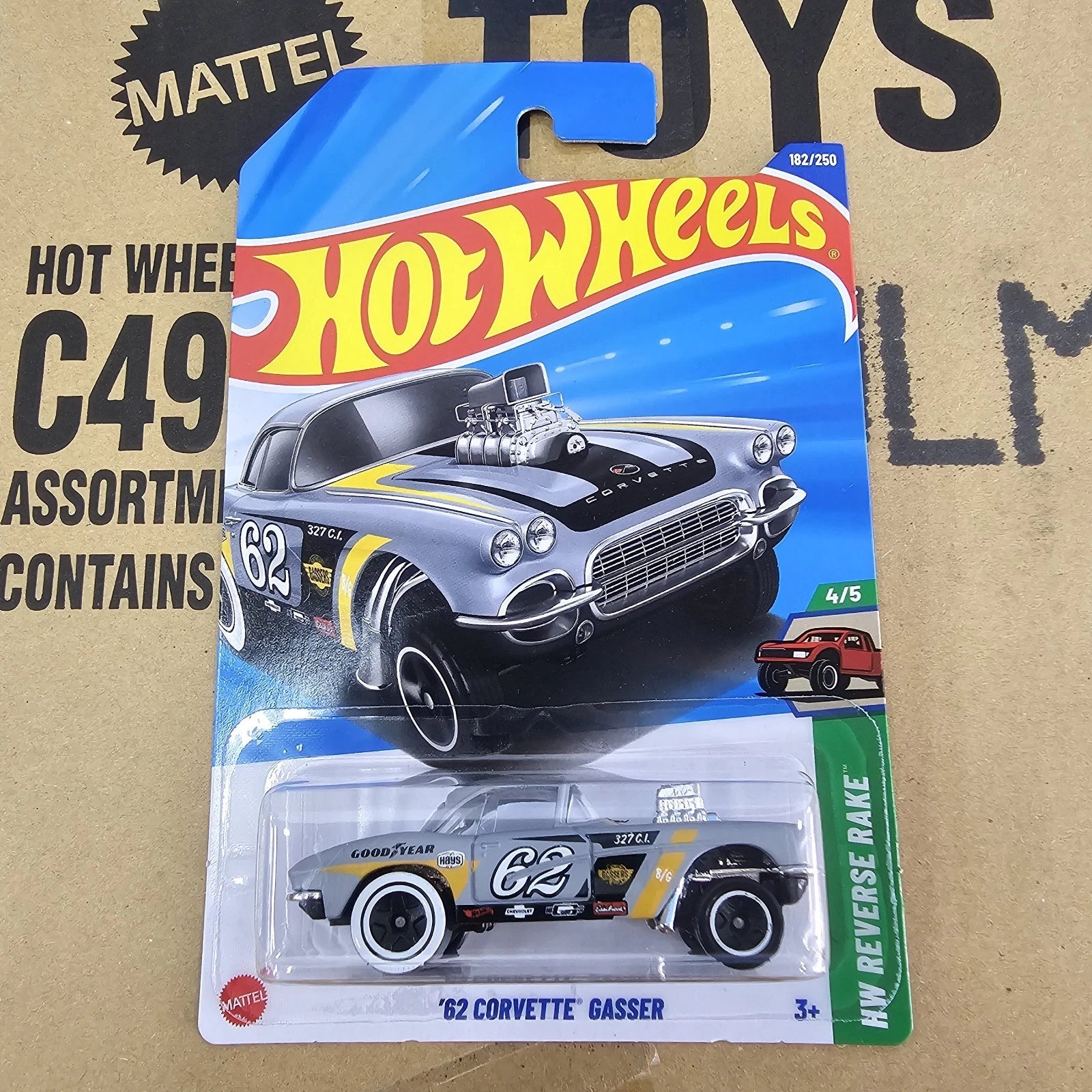 HOT WHEELS MAINLINE CASE J '62 CORVETTE GASSER